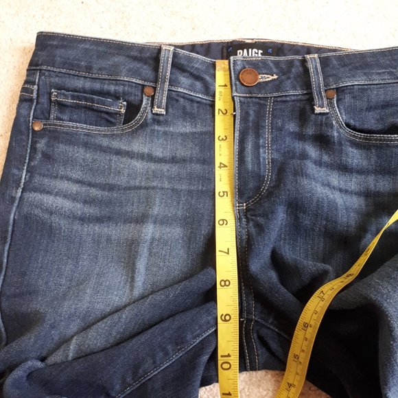 PAIGE / 28 x 30 / Womens Manhattan Bootcut Mid-Rise Denim Stretch Jeans - Seneca - Picture 12 of 13